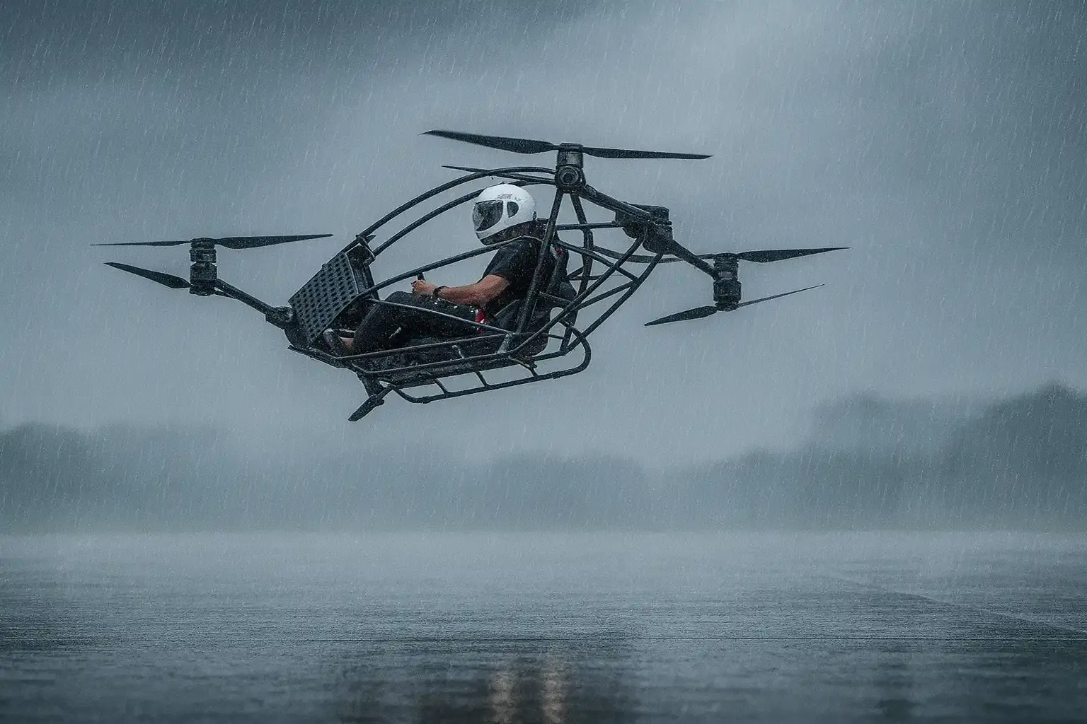 Aircraft beaded with water after a rain test