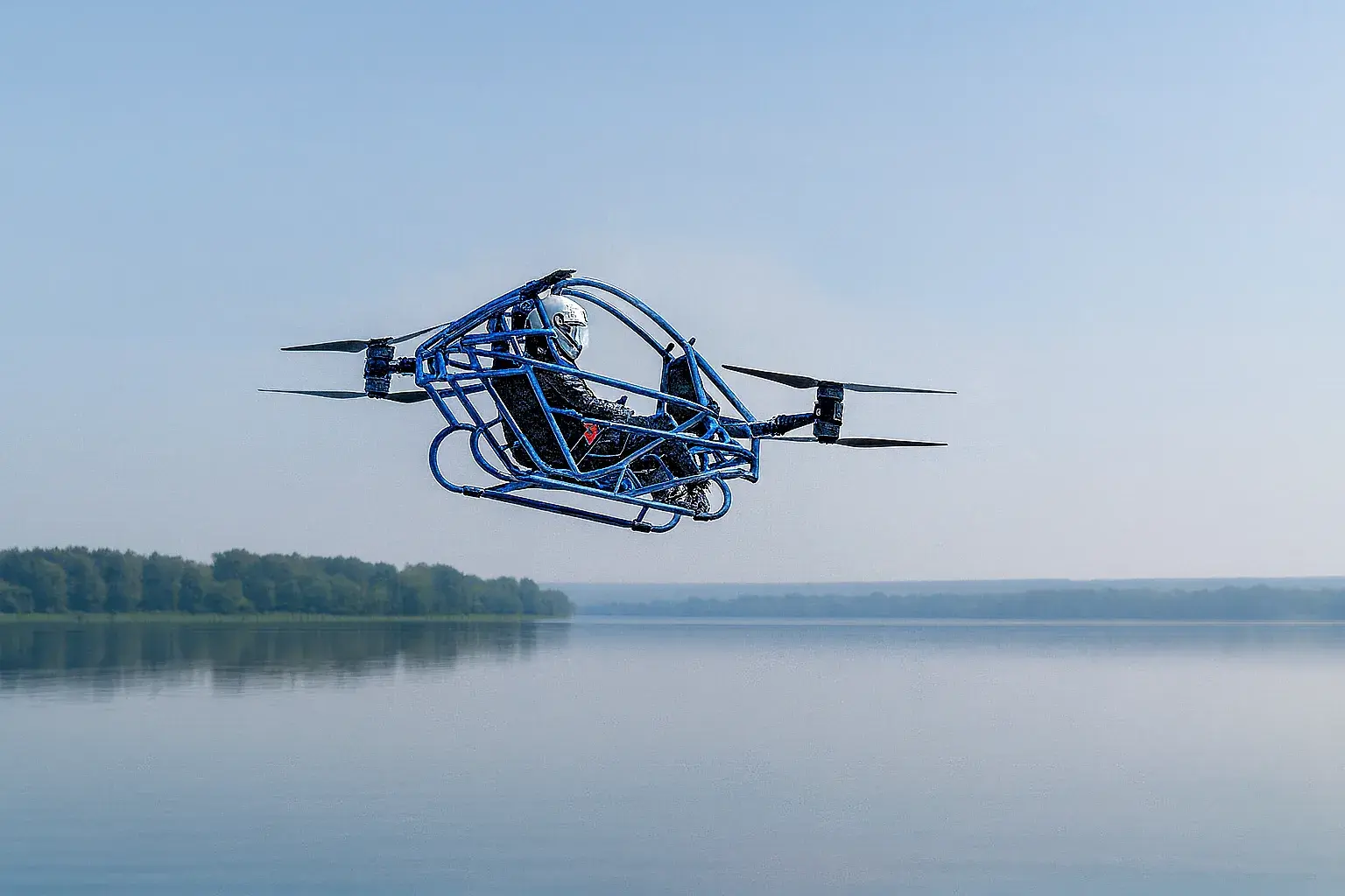 Low altitude cruising over rolling hills